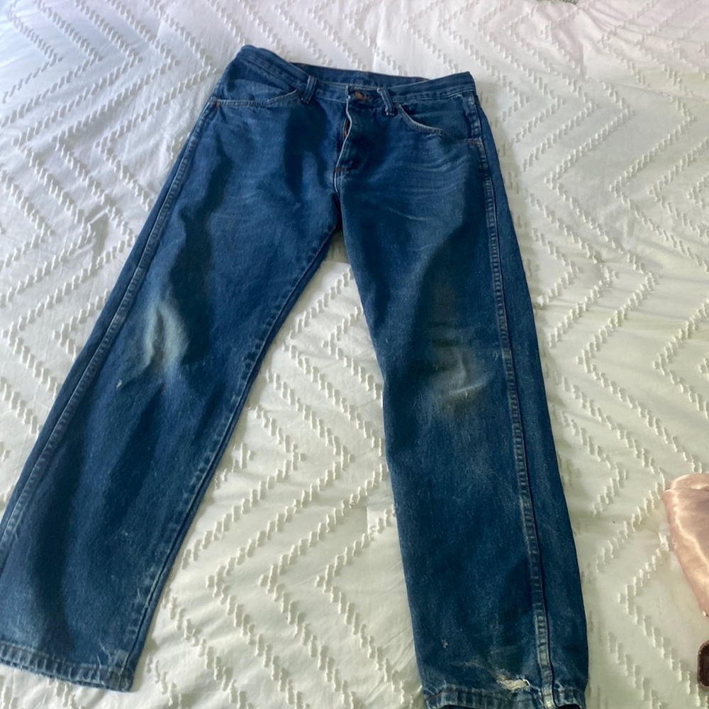 rustler dark wash jeans